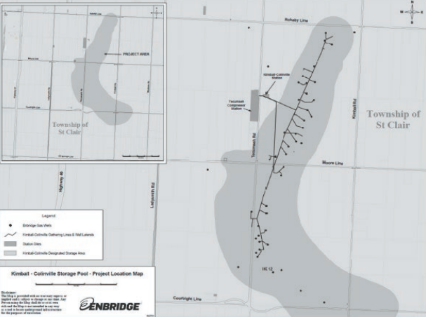 Map of location of Kimball-Colinville Storage Pool