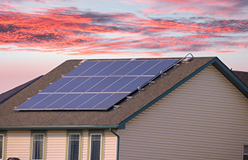 solar panels on roof